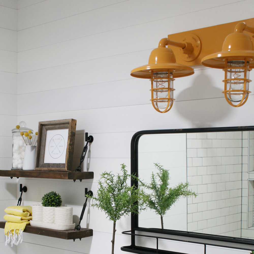 Industrial Guard Double Vanity Light | Photo Courtesy of Lolly Jane